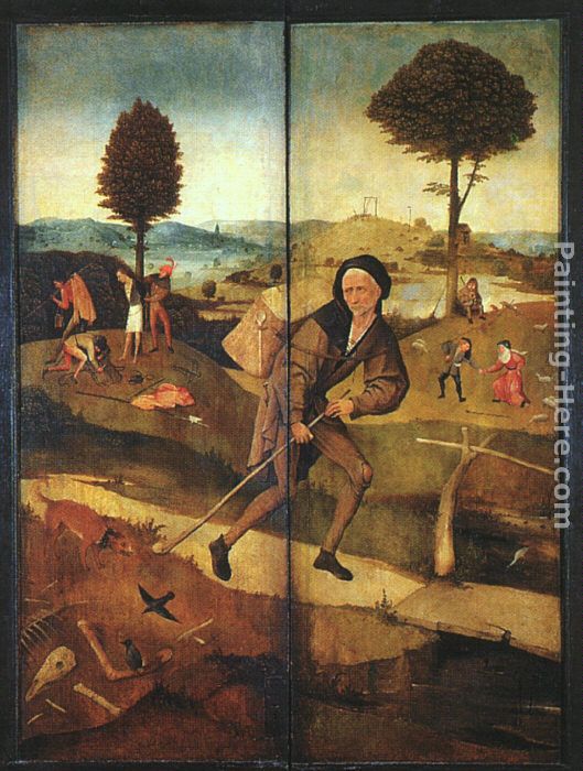 The Path of Life, outer wings of a triptych painting - Hieronymus Bosch The Path of Life, outer wings of a triptych art painting
